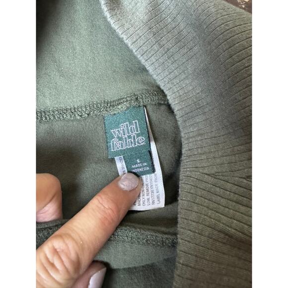 Wild Fable Olive‎ Green High Waisted Ribbed Waist Bike Shorts S - Picture 2 of 3